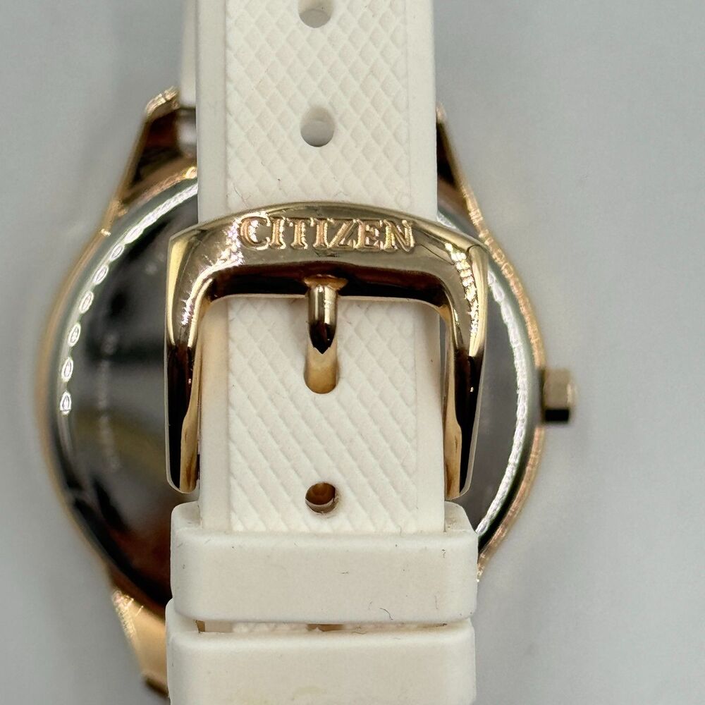Citizen Chandler FE6103-00A Womens White Crystal Eco-Drive Gold Watch - Picture 9 of 16